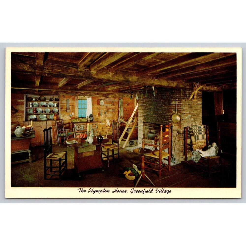 Postcard Michigan Dearborn Greenfield Village Plympton House Unposted c1950s VTG